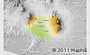 Physical Map of Kab. Magelang, lighten, desaturated
