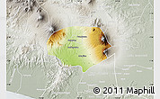 Physical Map of Kab. Magelang, lighten, semi-desaturated