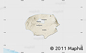 Shaded Relief Map of Kab. Magelang, single color outside