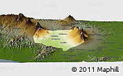 Physical Panoramic Map of Kab. Magelang, darken