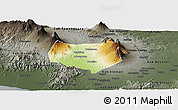 Physical Panoramic Map of Kab. Magelang, darken, semi-desaturated