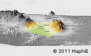 Physical Panoramic Map of Kab. Magelang, desaturated