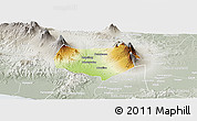 Physical Panoramic Map of Kab. Magelang, lighten, semi-desaturated