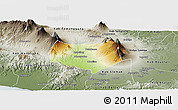 Physical Panoramic Map of Kab. Magelang, semi-desaturated