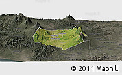 Satellite Panoramic Map of Kab. Magelang, darken, semi-desaturated