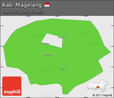 Political Simple Map of Kab. Magelang, single color outside