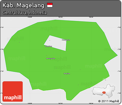 Political Simple Map of Kab. Magelang, single color outside