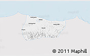 Silver Style 3D Map of Kab. Pekalongan, single color outside