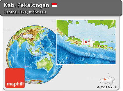 Physical Location Map of Kab. Pekalongan, highlighted parent region