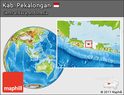 Physical Location Map of Kab. Pekalongan, highlighted parent region