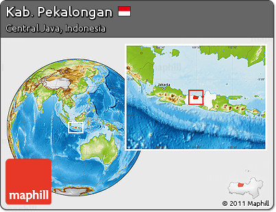 Physical Location Map of Kab. Pekalongan, highlighted parent region
