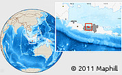 Shaded Relief Location Map of Kab. Pekalongan, highlighted country, highlighted parent region