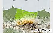 Physical Map of Kab. Pekalongan, semi-desaturated