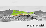 Physical Panoramic Map of Kab. Pekalongan, desaturated