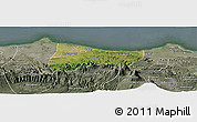 Satellite Panoramic Map of Kab. Pekalongan, semi-desaturated