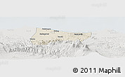 Shaded Relief Panoramic Map of Kab. Pekalongan, lighten, semi-desaturated