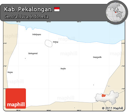 Classic Style Simple Map of Kab. Pekalongan