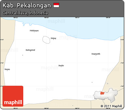 Classic Style Simple Map of Kab. Pekalongan