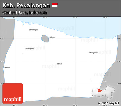 Gray Simple Map of Kab. Pekalongan, single color outside