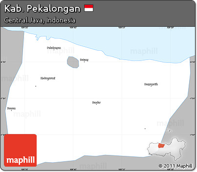 Gray Simple Map of Kab. Pekalongan, single color outside