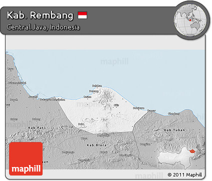 Gray 3D Map of Kab. Rembang