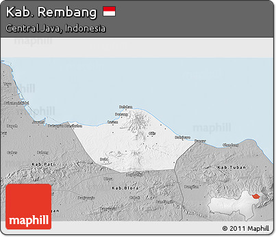 Gray 3D Map of Kab. Rembang