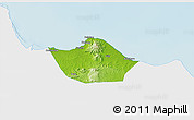 Physical 3D Map of Kab. Rembang, single color outside