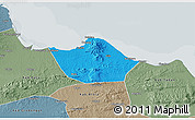 Political 3D Map of Kab. Rembang, semi-desaturated