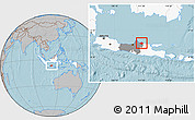 Gray Location Map of Kab. Rembang, highlighted country, highlighted parent region, hill shading
