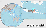 Gray Location Map of Kab. Rembang, highlighted country, highlighted parent region