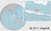 Gray Location Map of Kab. Rembang, highlighted country, hill shading