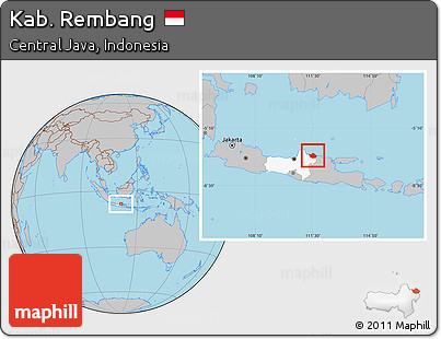 Gray Location Map of Kab. Rembang, highlighted parent region