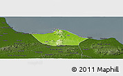 Physical Panoramic Map of Kab. Rembang, darken