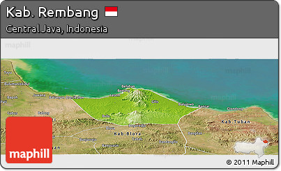 Physical Panoramic Map of Kab. Rembang, satellite outside