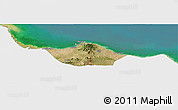 Satellite Panoramic Map of Kab. Rembang, single color outside