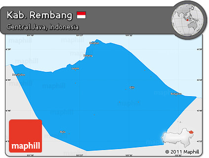 Political Simple Map of Kab. Rembang, single color outside