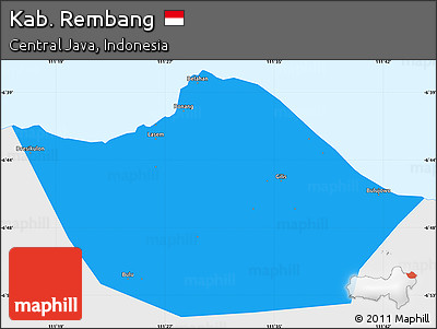 Political Simple Map of Kab. Rembang, single color outside