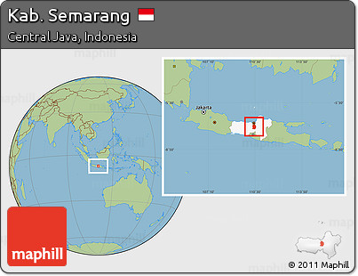 Savanna Style Location Map of Kab. Semarang, highlighted parent region