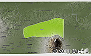 Physical 3D Map of Kab. Sragen, darken, semi-desaturated