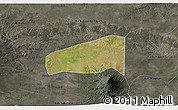 Satellite 3D Map of Kab. Sragen, darken, semi-desaturated