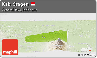 Physical Panoramic Map of Kab. Sragen, lighten