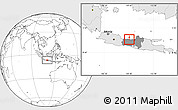 Blank Location Map of Kodya. Pekalongan, highlighted country, highlighted parent region