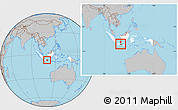 Gray Location Map of Kodya. Pekalongan, highlighted country, highlighted parent region, within the entire country