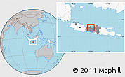 Gray Location Map of Kodya. Pekalongan, highlighted country, highlighted parent region