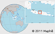 Gray Location Map of Kodya. Pekalongan, highlighted country