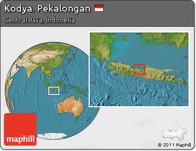 Satellite Location Map of Kodya. Pekalongan