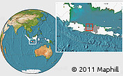 Satellite Location Map of Kodya. Pekalongan, highlighted country, highlighted parent region