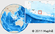 Shaded Relief Location Map of Kodya. Pekalongan, highlighted country