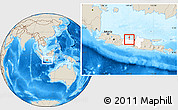 Shaded Relief Location Map of Kodya. Pekalongan, highlighted parent region