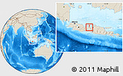 Shaded Relief Location Map of Kodya. Pekalongan